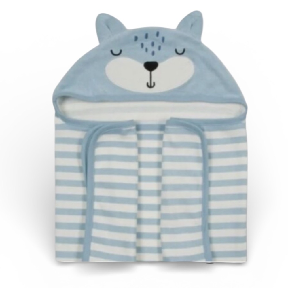 Gerber Blue Terry Hooded Bath Wrap